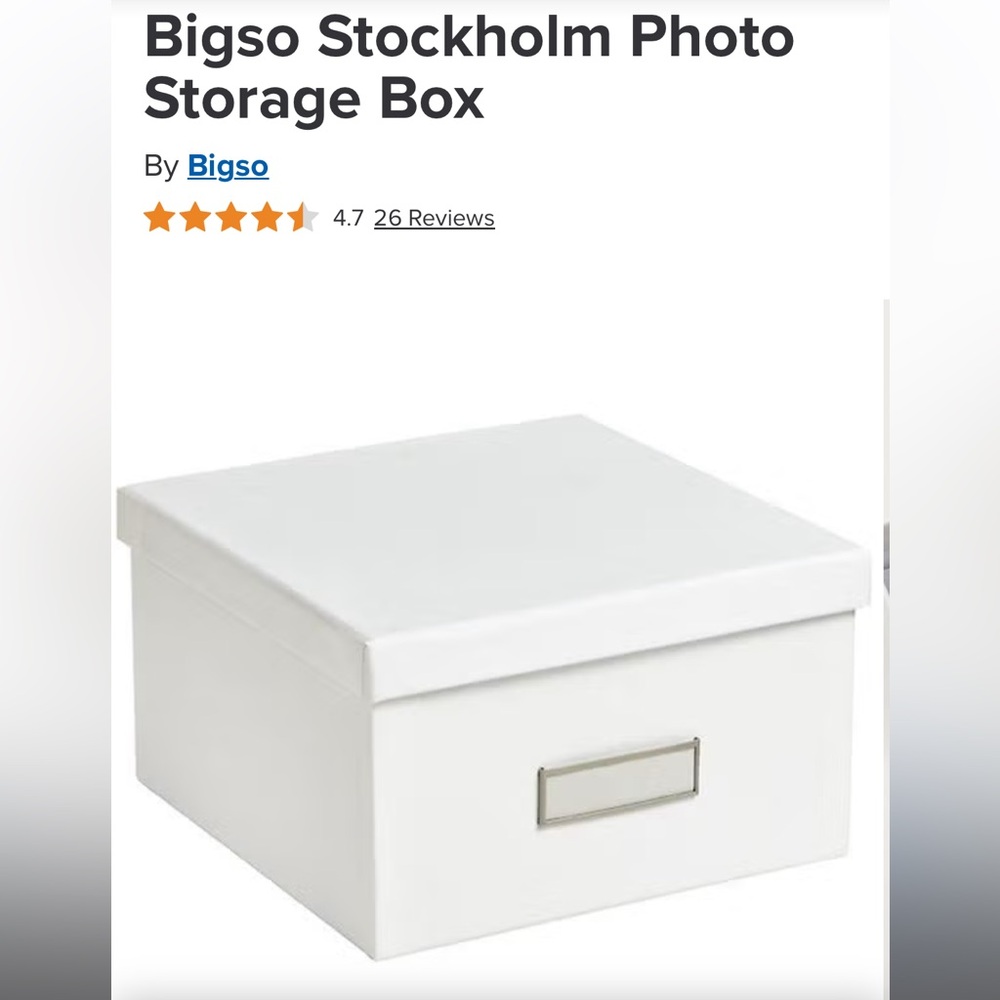 Bigso Stockholm White Photo Storage Box (Set of 2)